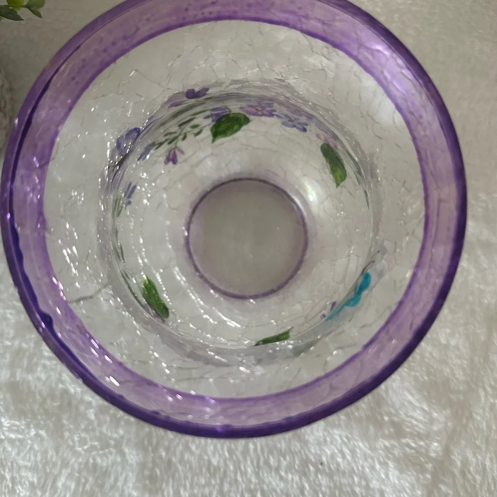 Floral Hand Painted Glass Vase